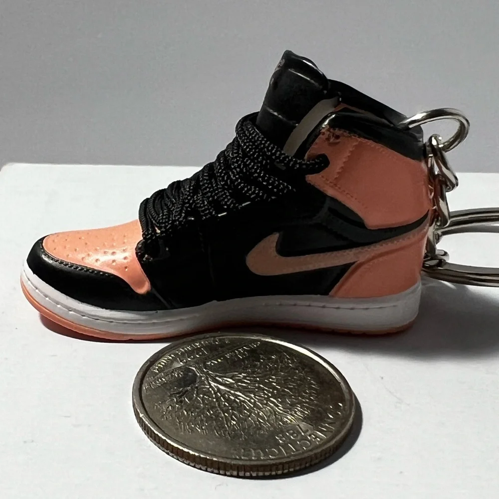 3D‎ mini sneaker shoe keychain Black and Pink novelty trinkets